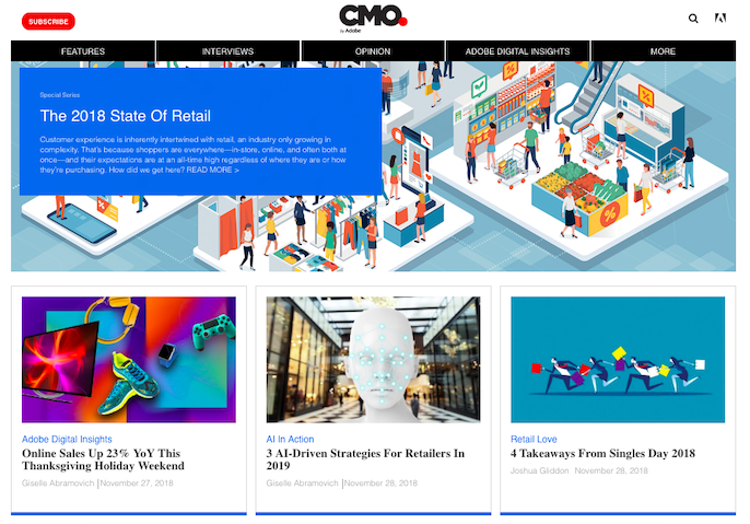 CMO by Adobe hub page