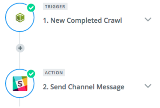 Zapier DeepCrawl Slack zap