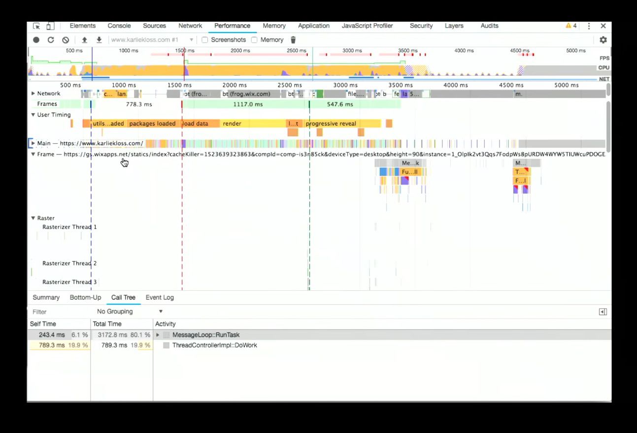 Chrome DevTools call tree