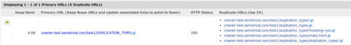 Duplicates duplicate pages report DeepCrawl