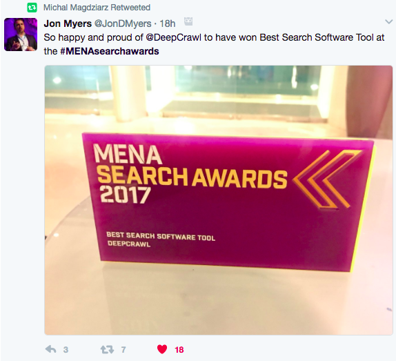 DeepCrawl Best Software Tool MENA Search Awards