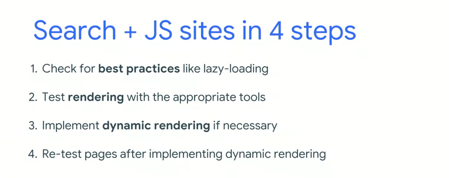4 steps for JS rendering