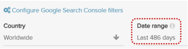 DeepCrawl Search Console filter