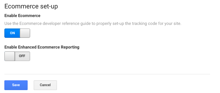 GA enable ecommerce