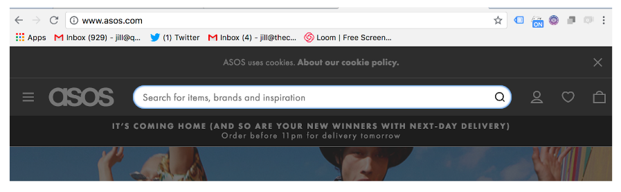 ASOS homepage