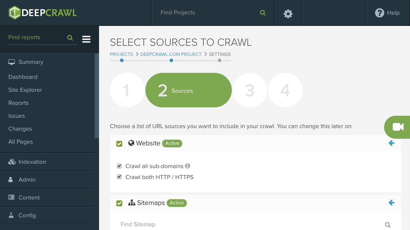 DeepCrawl - Crawl HTTP/HTTPS