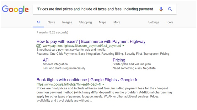 Google Flights indexing issues
