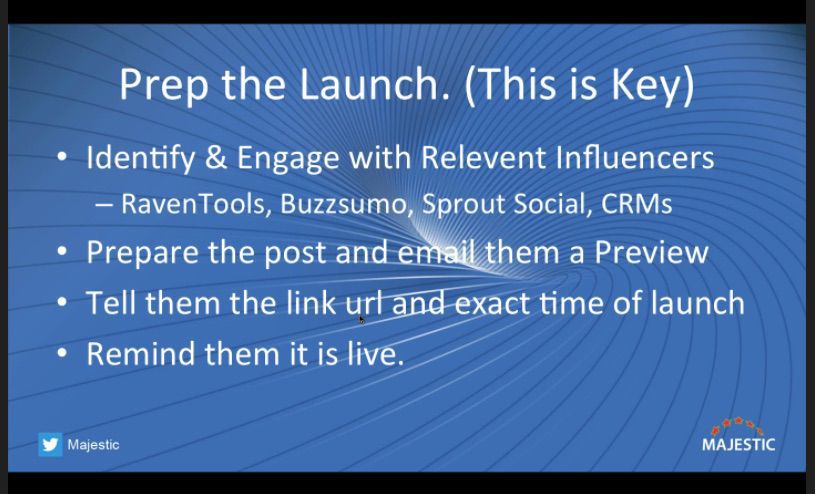 Prep the launch of your content