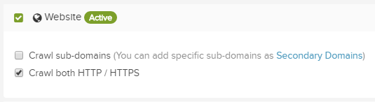 Select whether to crawl HTTP and HTTPS