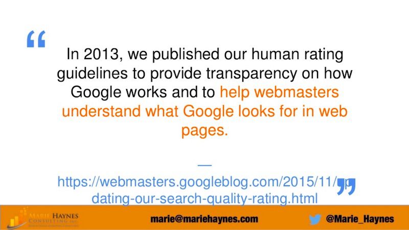 Google's Quality Raters' Guidelines - Marie Haynes
