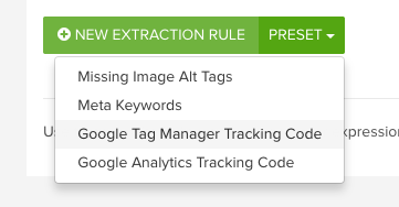 DeepCrawl Google Tag Manager Tracking Code custom extraction