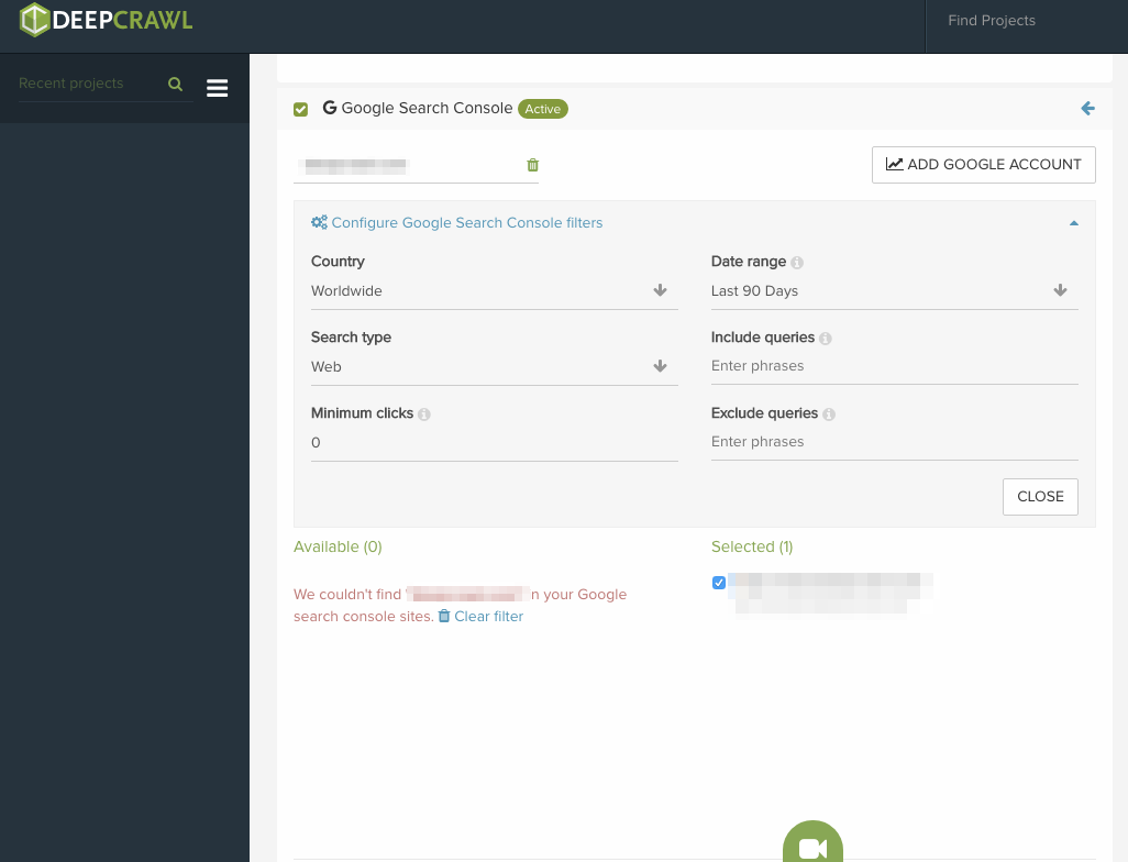 Configure GSC filters