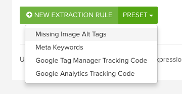 Missing Image Alt Tags DeepCrawl custom extraction