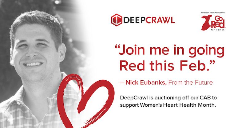 Nick Eubanks in DeepCrawl's Go Red campaign