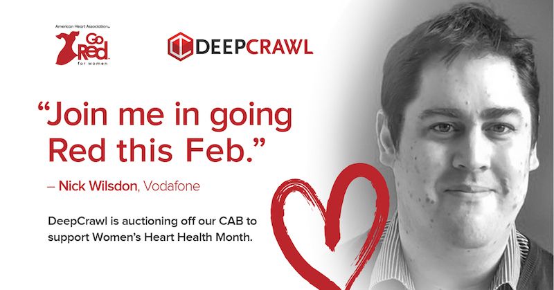 Nick Wilsdon in DeepCrawl's Go Red campaign