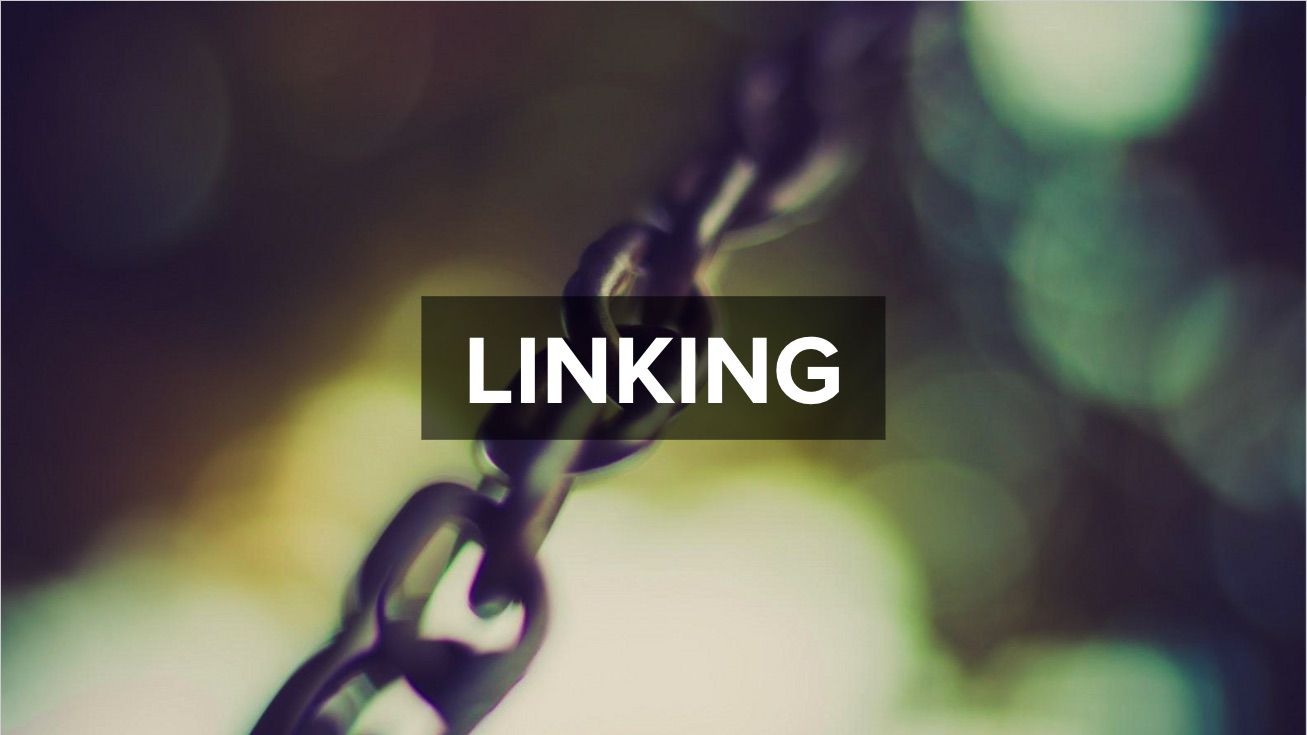 A metal chain with the title 'Linking'