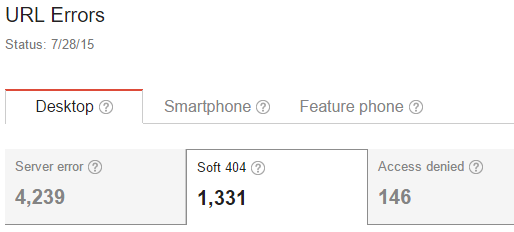 Soft 404s in Google Search Console