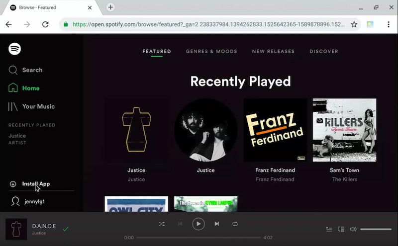 Spotify desktop PWA live demo