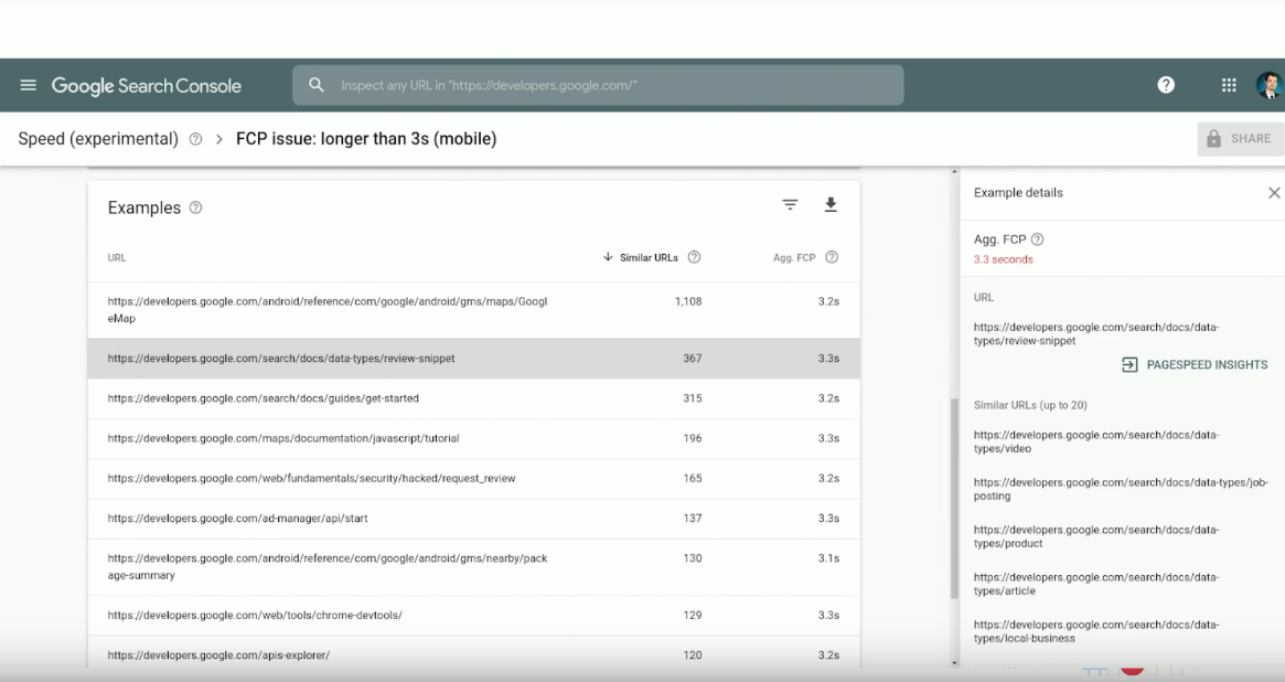 Google Search Console Page Grouping