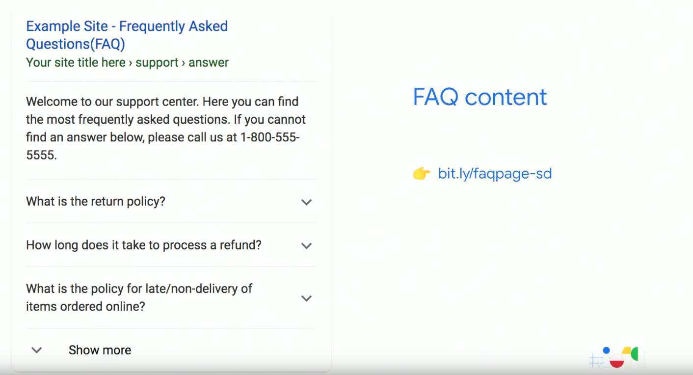 FAQ structured data