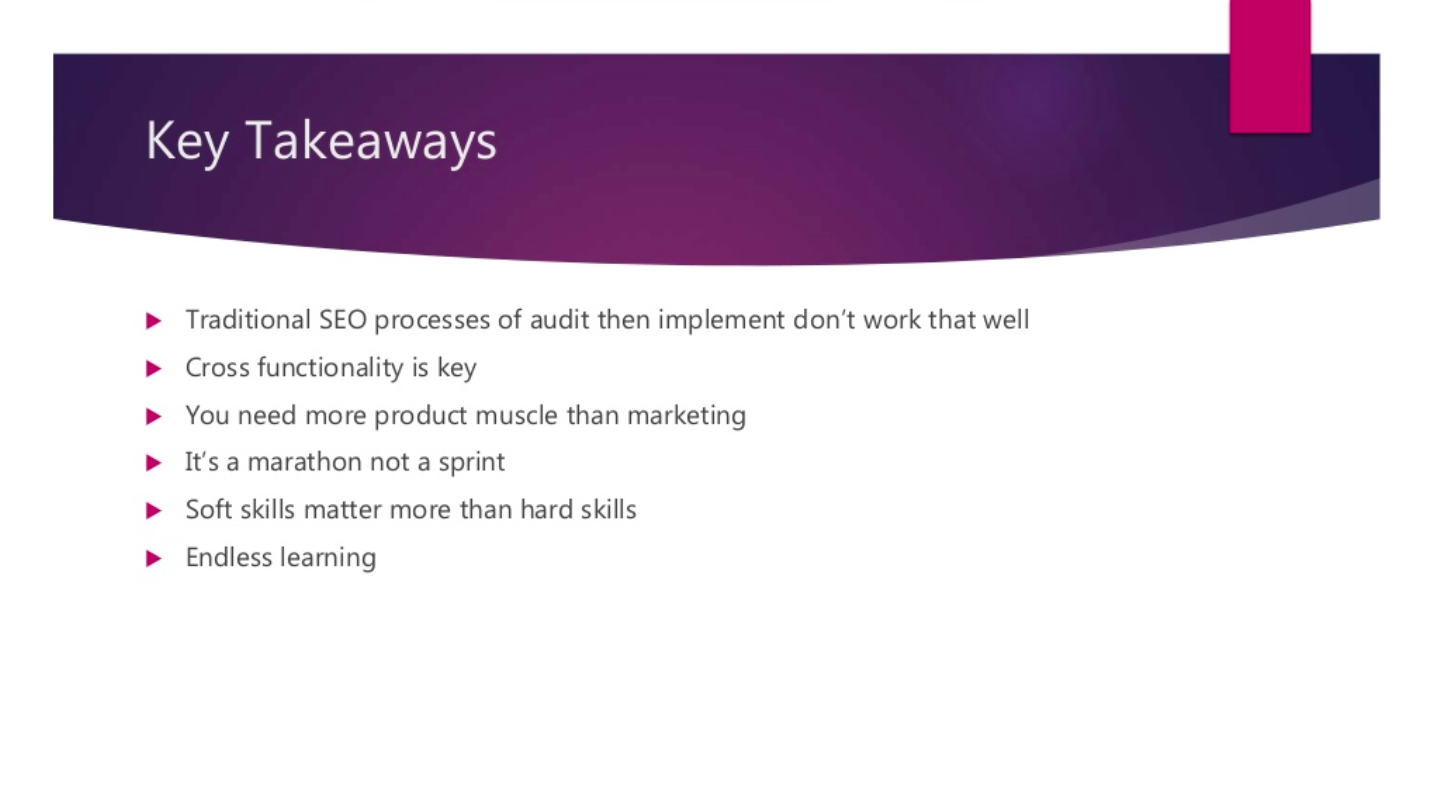 Enterprise SEO Key Takeaways