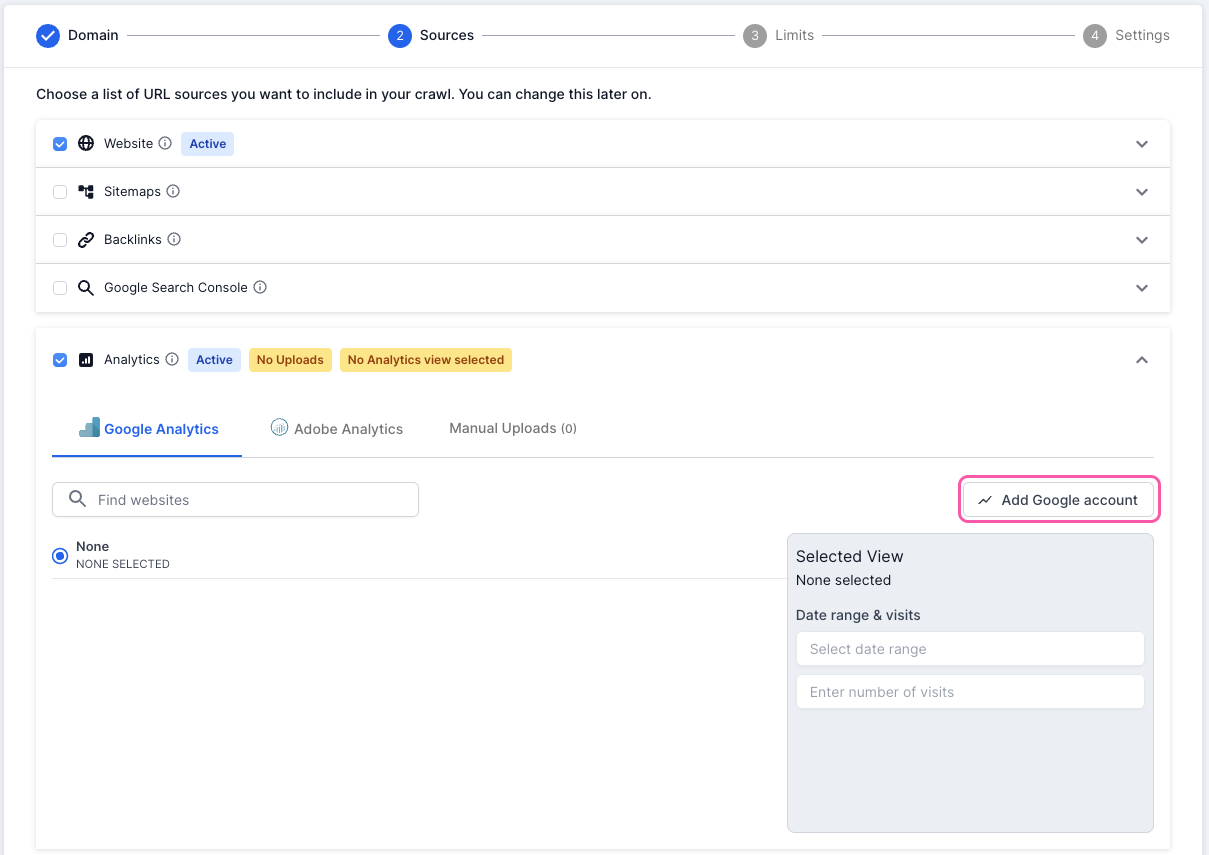 Lumar - Add Google Account