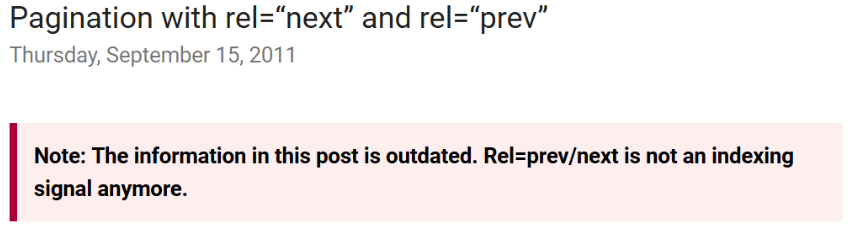 rel=next and rel=prev no longer a indexing signal