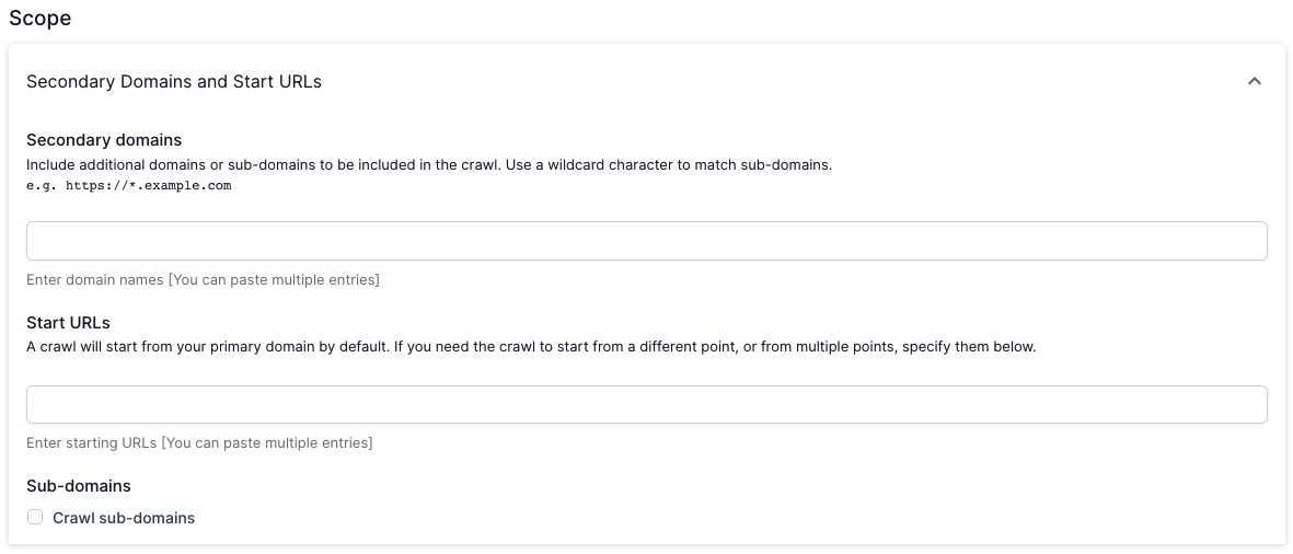 Lumar - Crawl Setups - Secondary Domains