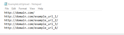 URL list text file