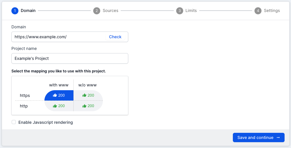 Crawling subdomains in Lumar - Check domain mappings