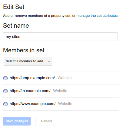 Separate properties in Google Search Console