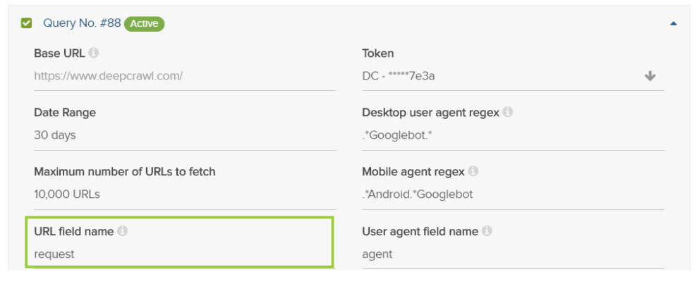 Query Build URL Field Name Field
