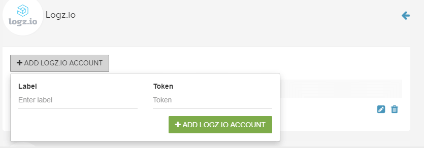 Enter Logz.io token