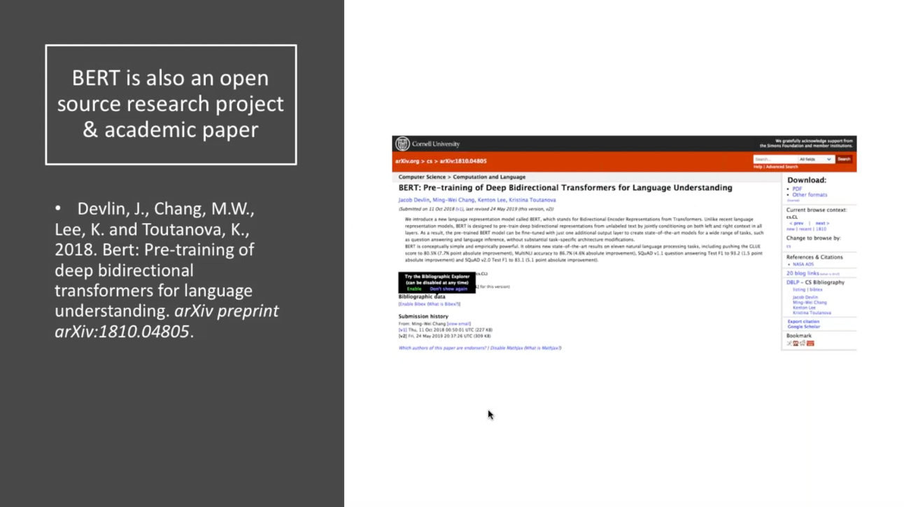 BERT is an open source research project