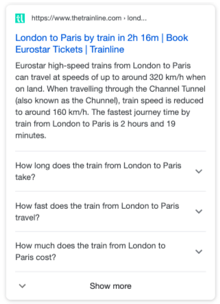 Trainline FAQ Markup