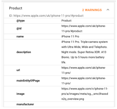 Apple Structured Data Testing