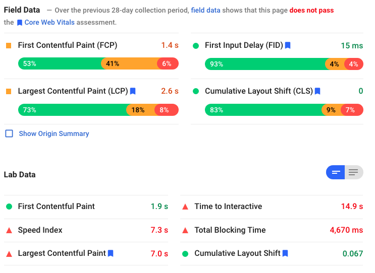 autotrader core web vitals