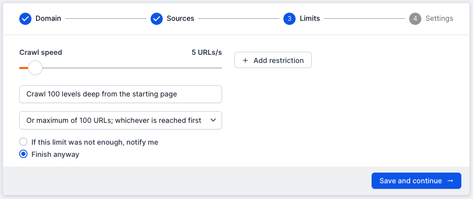 Running a test crawl with Lumar