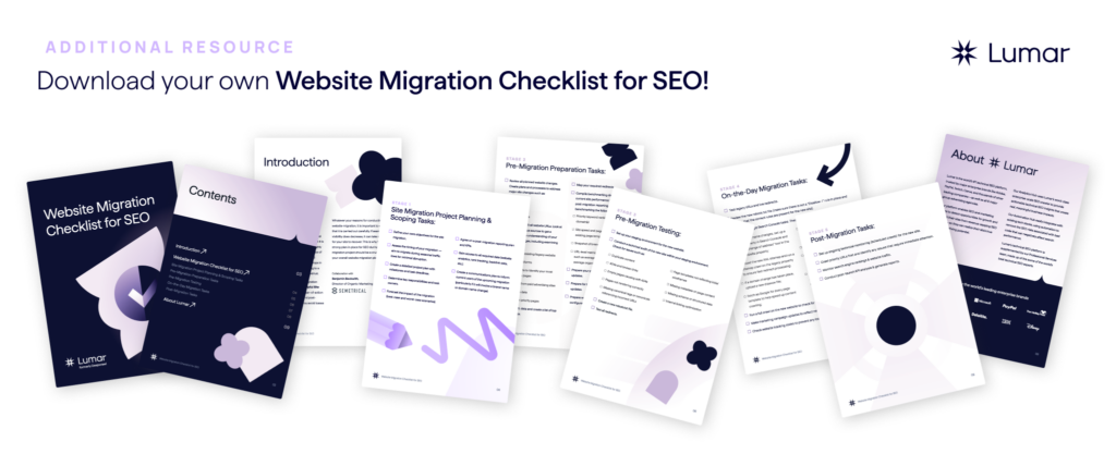 a free website migration checklist for seos - download the pdf here for easy reference