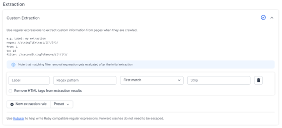 Step 4- Add label in New Extraction Rule tab 