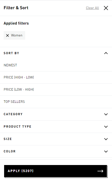 What is faceted navigation? Here's an example of faceted search on an eCommerce site.