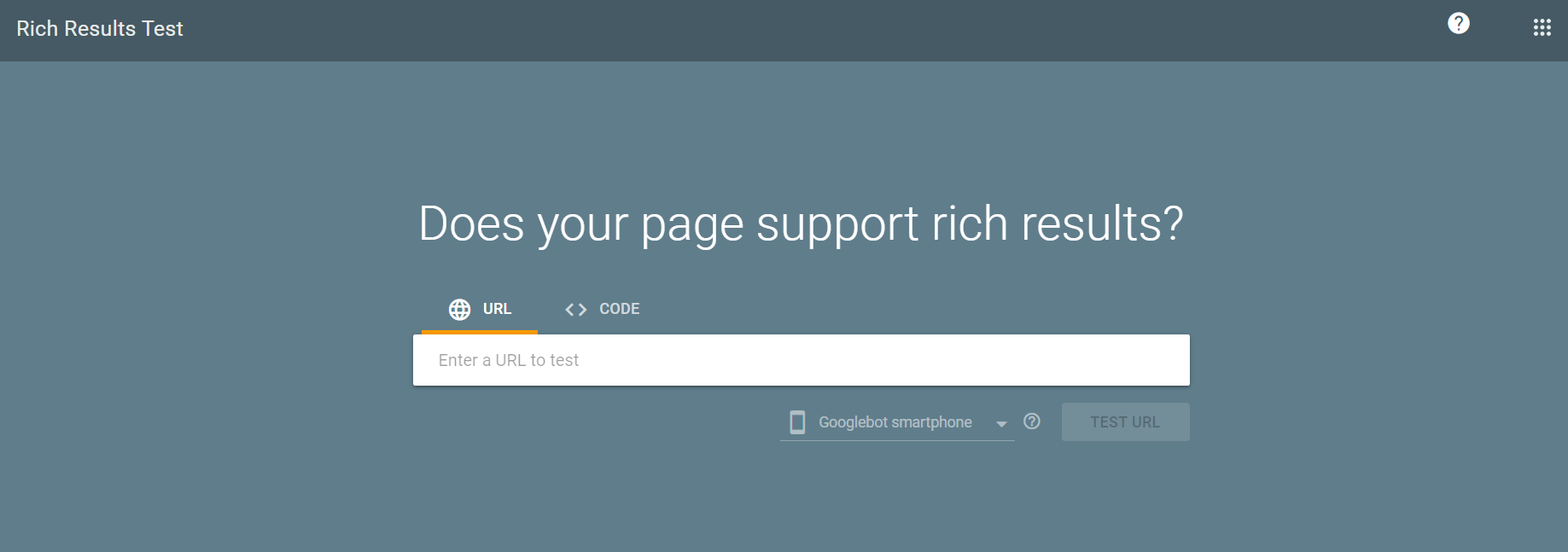 Google's rich results testing tool