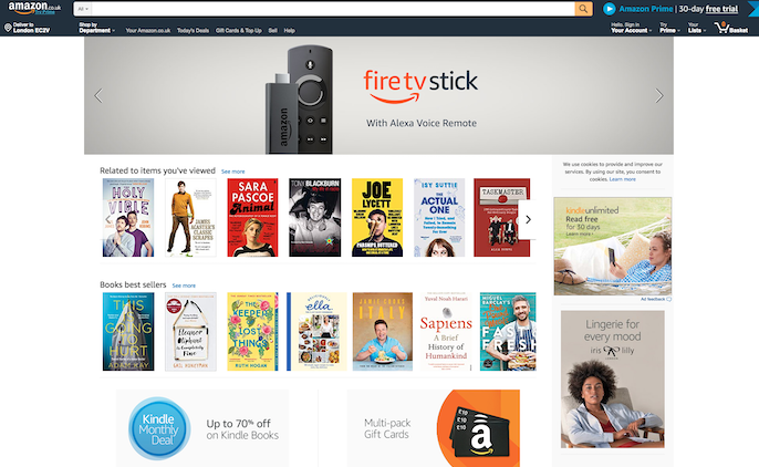 Amazon UK homepage