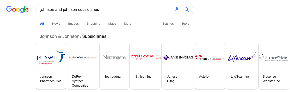 Johnson & Johnson subsidiaries