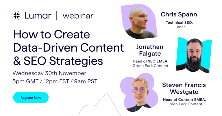 Webinar on how to create data-driven SEO and website content strategies