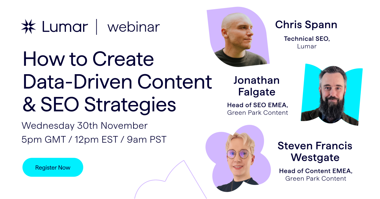 Webinar on how to create data-driven SEO and website content strategies