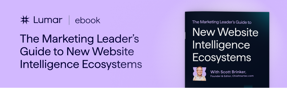 eBook banner for Scott Brinker (MarTech expert) guide to Website Intelligence Ecosystems - for Marketers and SEOs