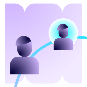 icon showing two people figures connected by an arc.