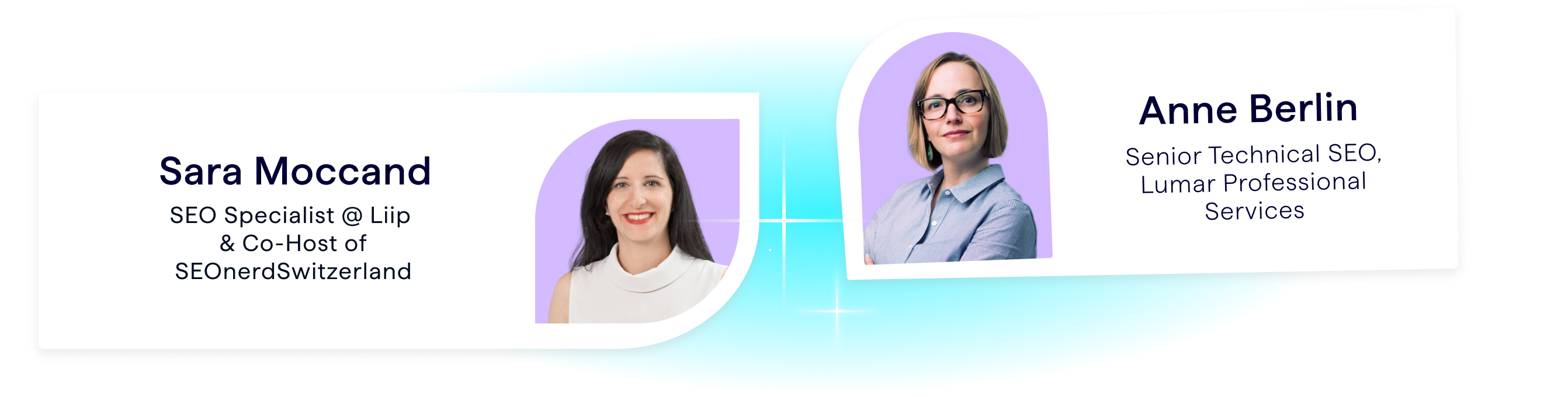 Webinar speakers - Sara Moccand, SEO Specialist, and Anne Berlin, Senior Technical SEO