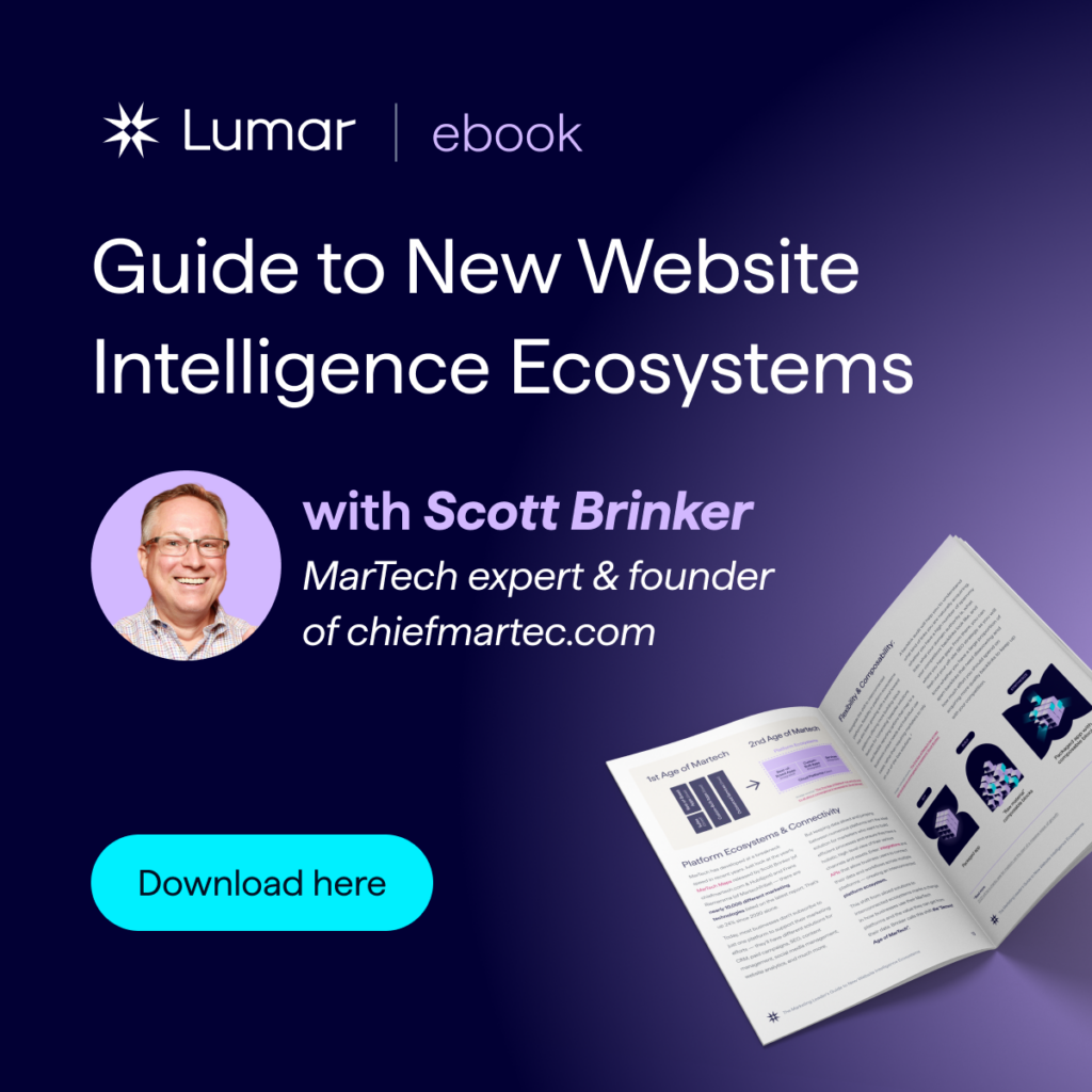Lumar eBook banner - Guide to new Website Intelligence Ecosystems - with MarTech expert Scott Brinker